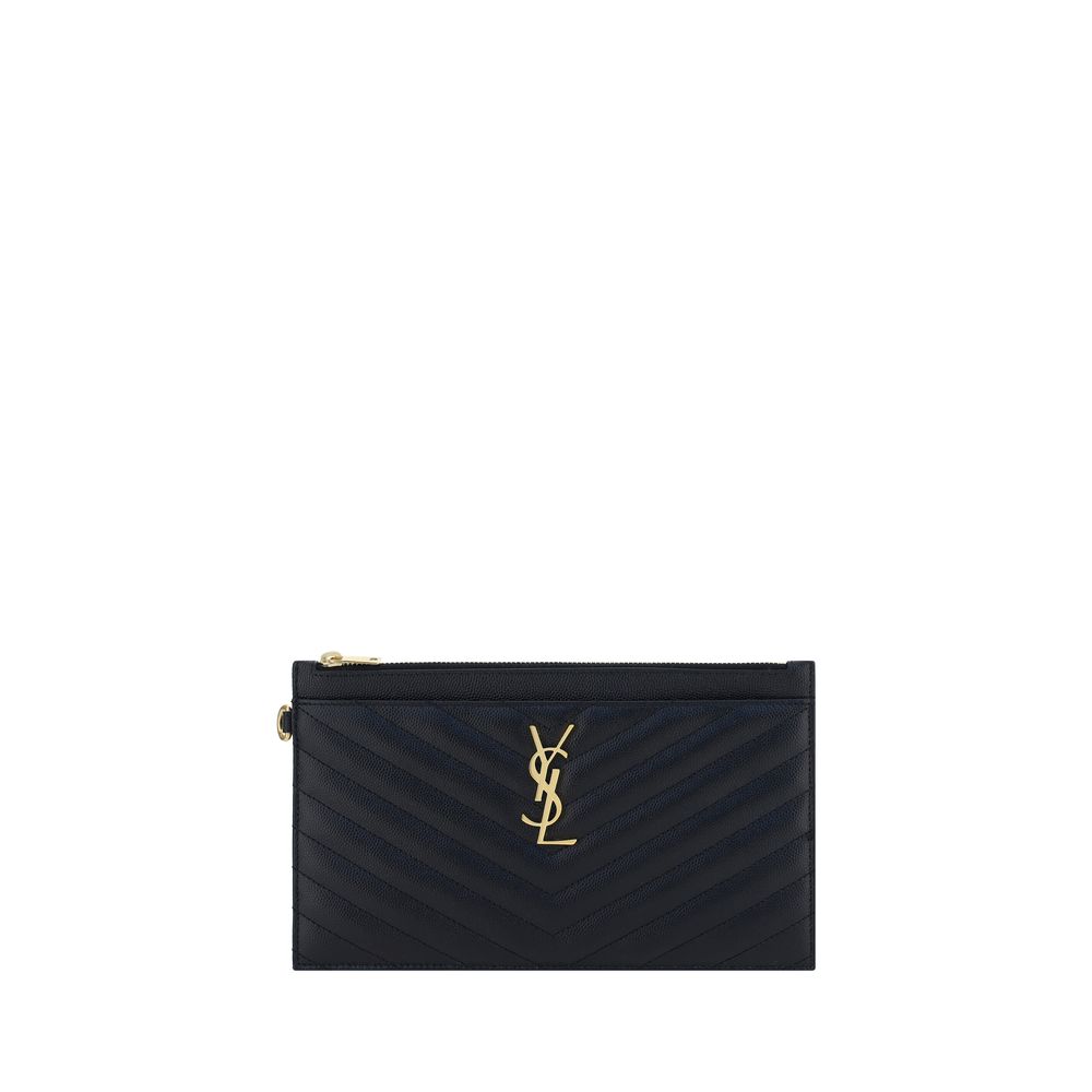 Saint Laurent Black Calf Leather Bos Taurus Wallet
